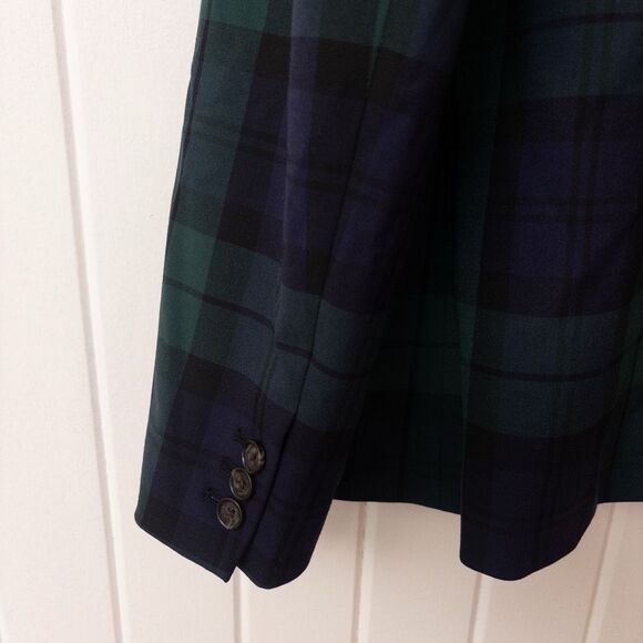 J. Crew Factory Black Watch Plaid One-Button Blazer Size 16 - Picture 9 of 9